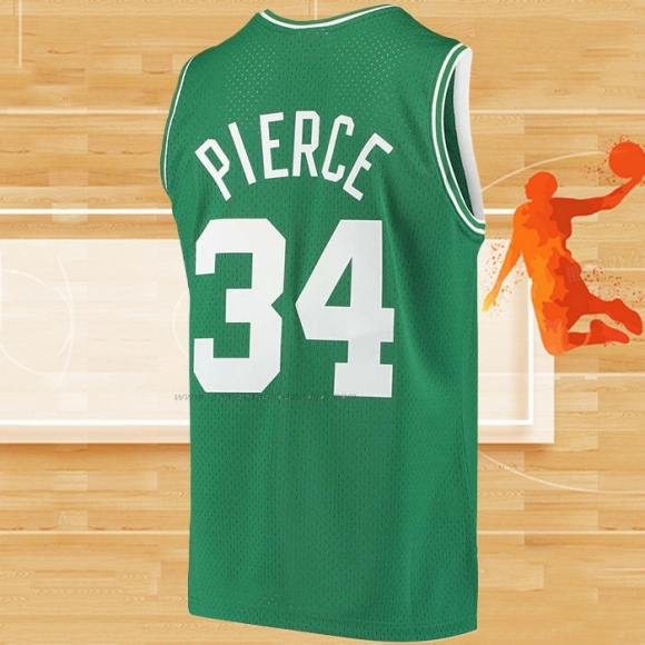 Camiseta Boston Celtics Paul Pierce NO 34 Hardwood Classics Throwback Verde2