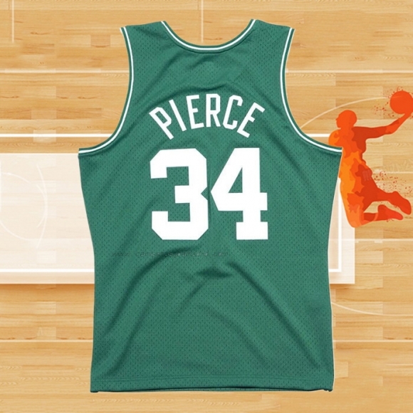 Camiseta Boston Celtics Paul Pierce NO 34 Hardwood Classics Throwback Verde