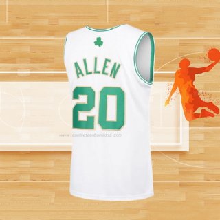 Camiseta Boston Celtics Ray Allen NO 20 Hardwood Classics Throwback 2007-08 Blanco