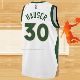 Camiseta Boston Celtics Sam Hauser NO 30 Ciudad 2023-24 Blanco