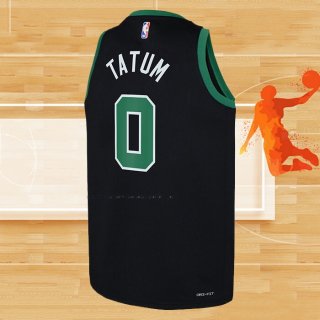 Camiseta Nino Boston Celtics Jayson Tatum NO 0 Statement Negro