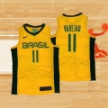 Camiseta Brasil Anderson Varejao NO 11 2019 FIBA Baketball World Cup Amarillo
