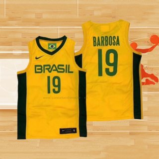 Camiseta Brasil Leandro Barbosa NO 19 2019 FIBA Baketball World Cup Amarillo