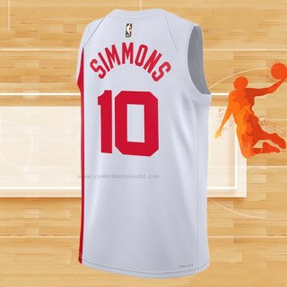 Camiseta Brooklyn Nets Ben Simmons NO 10 Classic 2022-23 Blanco