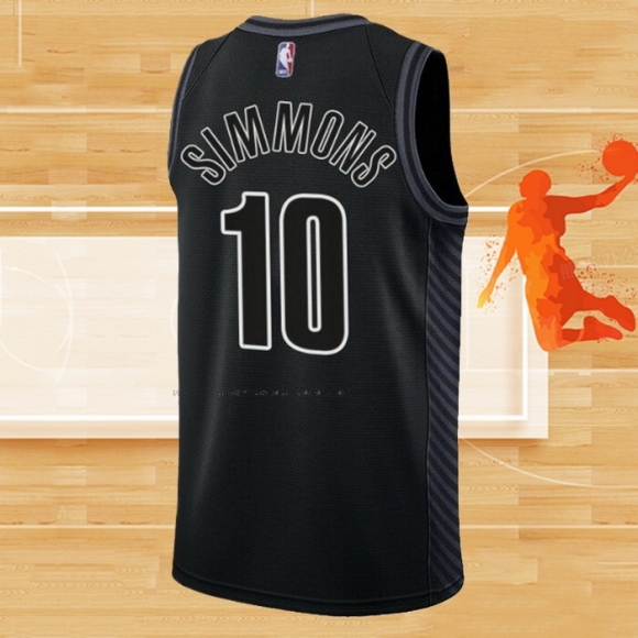 Camiseta Brooklyn Nets Ben Simmons NO 10 Statement 2022-23 Negro