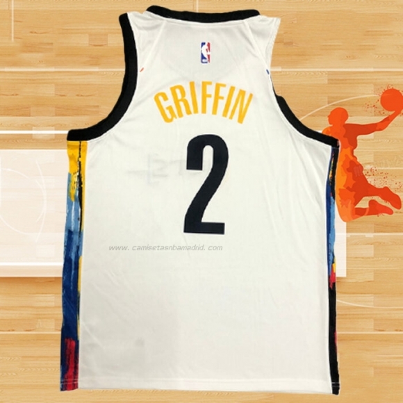 Camiseta Brooklyn Nets Blake Griffin NO 2 Ciudad 2020-21 Blanco