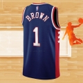 Camiseta Brooklyn Nets Bruce Brown NO 1 Ciudad 2021-22 Azul