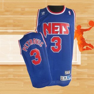 Camiseta Brooklyn Nets Drazen Petrovic NO 3 Retro Azul