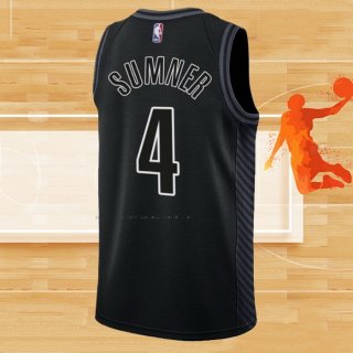 Camiseta Brooklyn Nets Edmond Sumner NO 4 Statement 2022-23 Negro