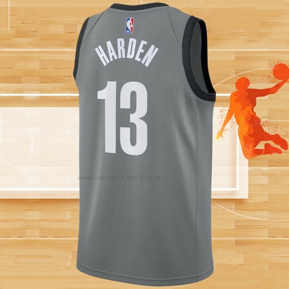 Camiseta Brooklyn Nets James Harden NO 13 Statement 2020 Gris