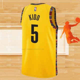 Camiseta Brooklyn Nets Jason Kidd NO 5 Ciudad 2020-21 Amarillo