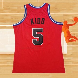 Camiseta Brooklyn Nets Jason Kidd NO 5 Hardwood Classic Throwback Rojo