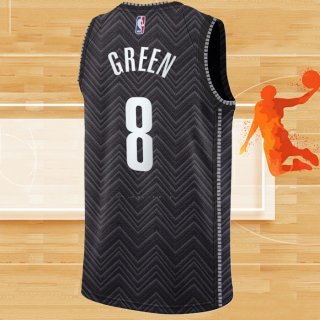 Camiseta Brooklyn Nets Jeff Green NO 8 Earned 2020-21 Negro