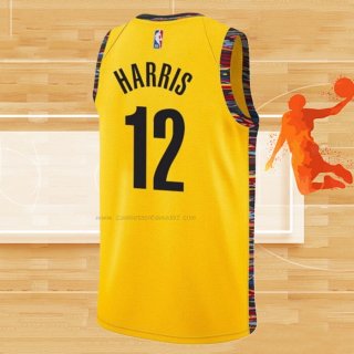 Camiseta Brooklyn Nets Joe Harris NO 12 Ciudad 2020-21 Amarillo