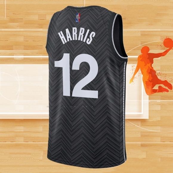 Camiseta Brooklyn Nets Joe Harris NO 12 Earned 2020-21 Negro