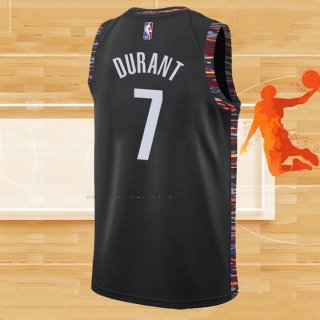 Camiseta Brooklyn Nets Kevin Durant NO 7 Ciudad 2019-20 Negro