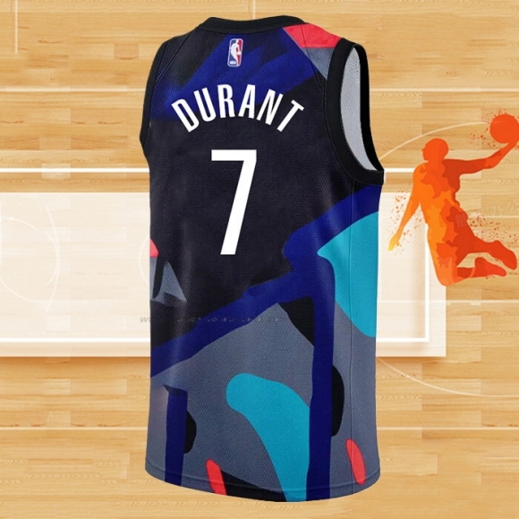 Camiseta Brooklyn Nets Kevin Durant NO 7 Ciudad 2023-24 Negro