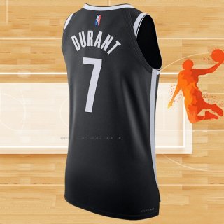 Camiseta Brooklyn Nets Kevin Durant NO 7 Icon Autentico Negro