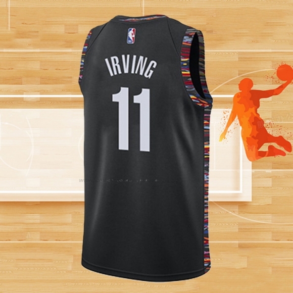 Camiseta Brooklyn Nets Kyrie Irving NO 11 Ciudad 2019-20 Negro