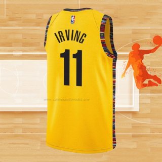 Camiseta Brooklyn Nets Kyrie Irving NO 11 Ciudad 2020-21 Amarillo