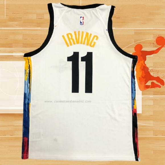 Camiseta Brooklyn Nets Kyrie Irving NO 11 Ciudad 2020-21 Blanco