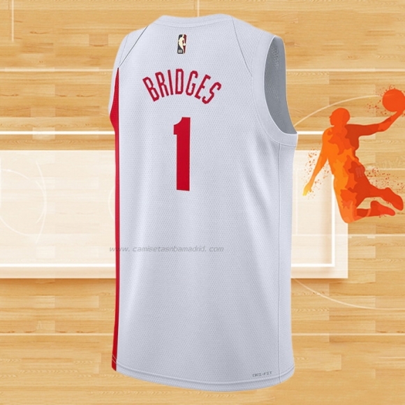 Camiseta Brooklyn Nets Mikal Bridges NO 1 Classic 2022-23 Blanco