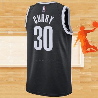 Camiseta Brooklyn Nets Seth Curry NO 30 Icon 2021-22 Negro