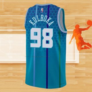 Camiseta Charlotte Hornets Arnoldas Kulboka NO 98 Ciudad 2021-22 Azul