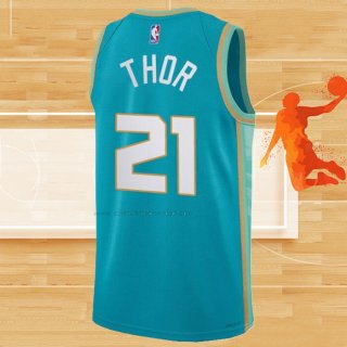 Camiseta Charlotte Hornets Jt Thor NO 21 Ciudad 2023-24 Verde