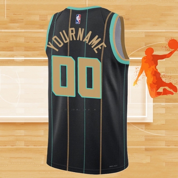 Camiseta Charlotte Hornets Personalizada Ciudad 2022-23 Negro