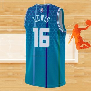 Camiseta Charlotte Hornets Scottie Lewis NO 16 Ciudad 2021-22 Azul