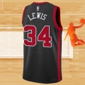 Camiseta Chicago Bulls Justin Lewis NO 34 Ciudad 2023-24 Negro