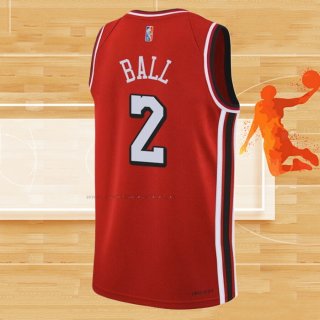 Camiseta Chicago Bulls Lonzo Ball NO 2 Ciudad 2021-22 Rojo