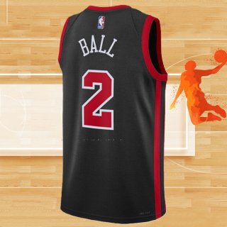 Camiseta Chicago Bulls Lonzo Ball NO 2 Ciudad 2023-24 Negro