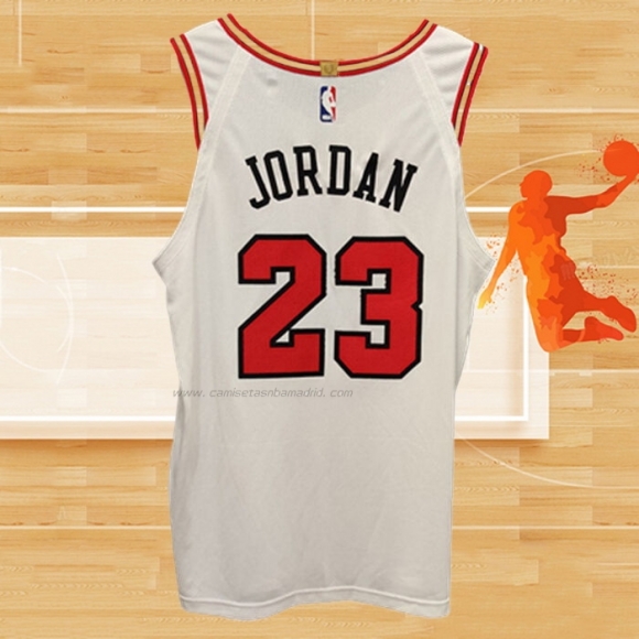 Camiseta Chicago Bulls Michael Jordan NO 23 Association Autentico Blanco