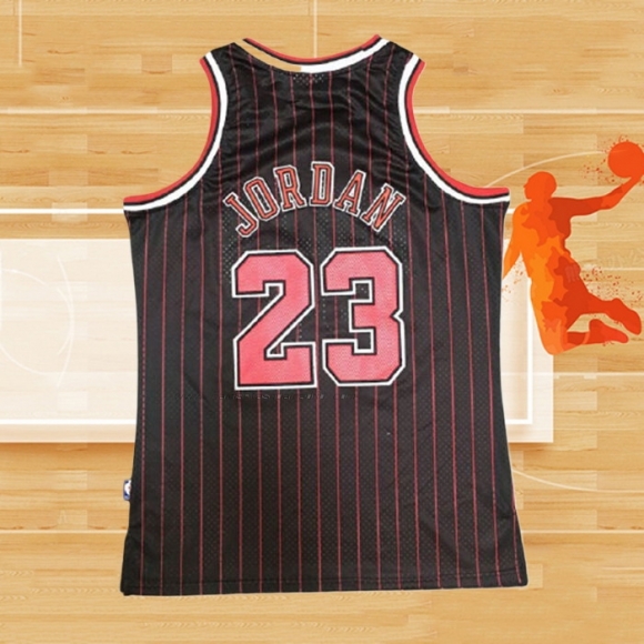 Camiseta Chicago Bulls Michael Jordan NO 23 Mitchell & Ness Negro