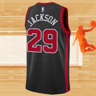 Camiseta Chicago Bulls Quenton Jackson NO 29 Ciudad 2023-24 Negro