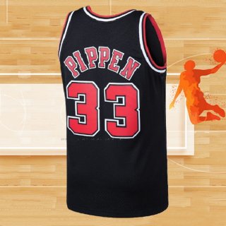 Camiseta Chicago Bulls Scottie Pippen NO 33 Mitchell & Ness 1997-98 Negro