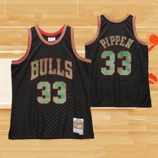 Camiseta Chicago Bulls Scottie Pippen NO 33 Mitchell & Ness 1997-98 Verde Negro