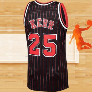 Camiseta Chicago Bulls Steve Kerr NO 25 Mitchell & Ness 1995-96 Negro