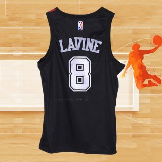 Camiseta Chicago Bulls Zach Lavine NO 8 Fashion Royalty Negro