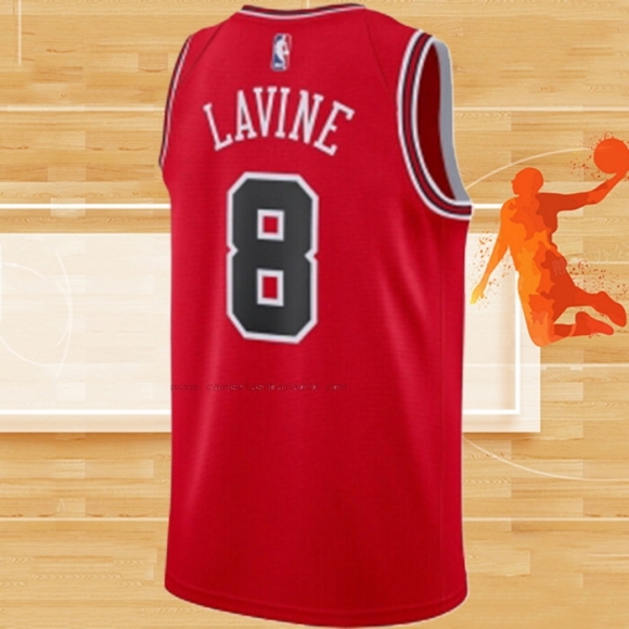 Camiseta Chicago Bulls Zach Lavine NO 8 Icon Rojo