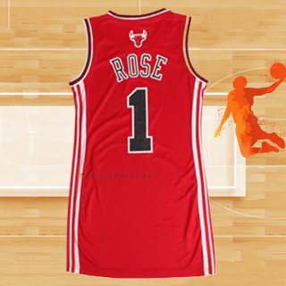Camiseta Mujer Chicago Bulls Derrick Rose NO 1 Icon Rojo