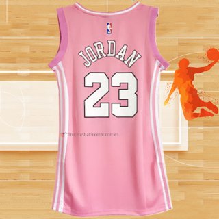 Camiseta Mujer Chicago Bulls Michael Jordan NO 23 Icon Rosa