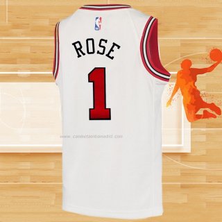 Camiseta Nino Chicago Bulls Derrick Rose NO 1 Association Blanco