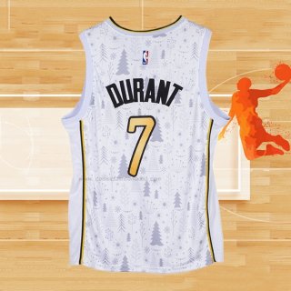 Camiseta Brooklyn Nets Kevin Durant NO 7 Christmas Blanco