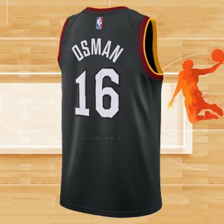 Camiseta Cleveland Cavaliers Cedi Osman NO 16 Ciudad 2020-21 Negro