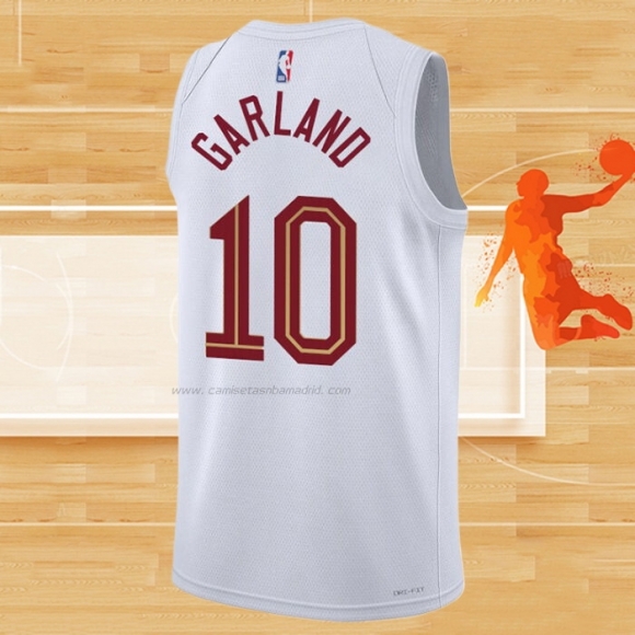 Camiseta Cleveland Cavaliers Darius Garland NO 10 Association 2022-23 Blanco