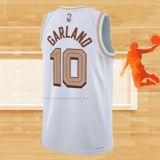 Camiseta Cleveland Cavaliers Darius Garland NO 10 Ciudad 2022-23 Blanco