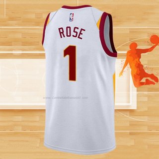 Camiseta Cleveland Cavaliers Derrick Rose NO 1 Association 2017-18 Blanco